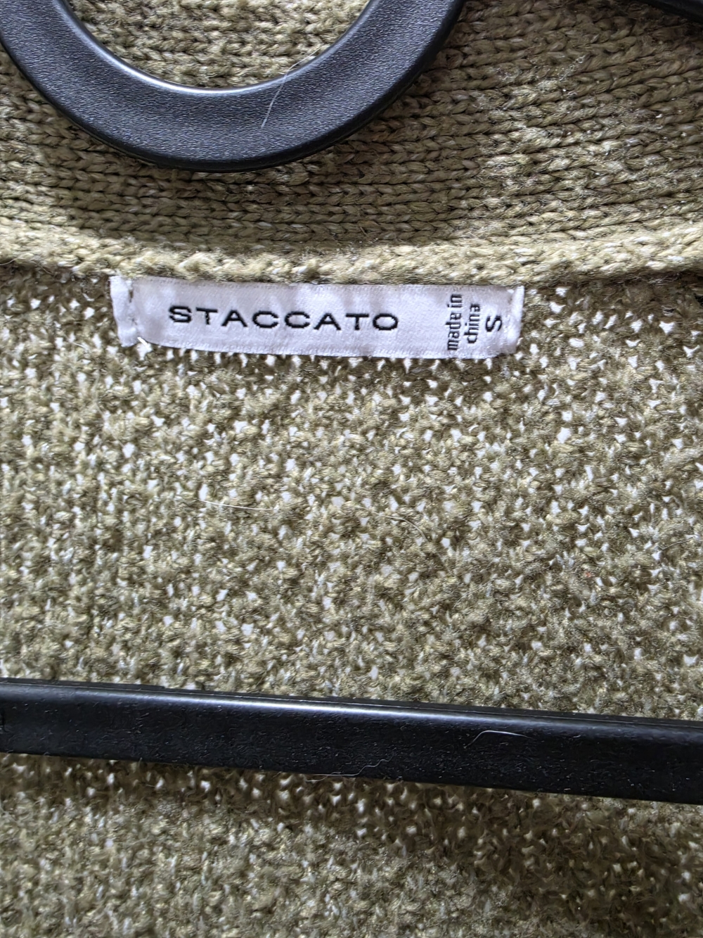 Staccato Olive Green Open-Front Knit Cardigan - Picture 3 of 4